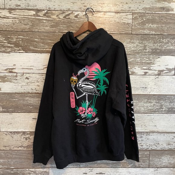 riot society Other - Riot Society Japan Welcome To Paradise Flamingo Graphic Hoodie
